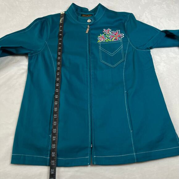 Bob Mackie Embroidered SAMBA Dance Full Zip Jacket Size Medium Art Multicolor - Picture 9 of 9